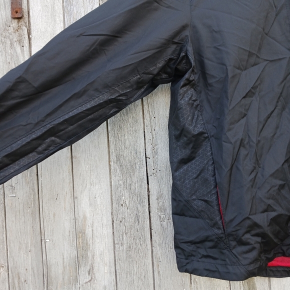 Vtg 90s Starter Full Zip Mesh-Lined Windbreaker Mens Size Large Black Red Lining - Picture 7 of 9